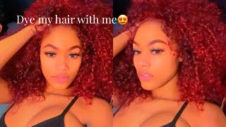 How To Dye Dark Hair Bright Red WITHOUT bleach [upl. by Colas]