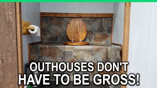 OUTHOUSE REMODEL  DIY OUTHOUSE  Off grid living [upl. by Ettezus880]