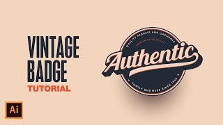 Vintage Badge Logo Design Tutorial  Adobe Illustrator CC [upl. by Moreen187]