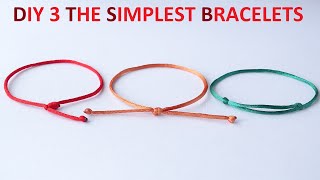 DIY 3 The SIMPLEST Single Strand Friendship Bracelets You Can Make [upl. by Ameh]