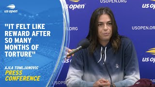 Ajla Tomljanovic Press Conference  2023 US Open Round 1 [upl. by Arlo210]