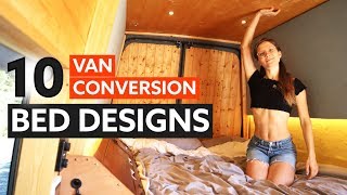 10 Awesome BED DESIGNS for your VAN CONVERSION 🛏 🚐 [upl. by Sherlock]