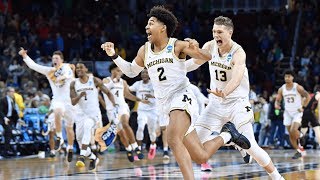 Michigans Jordan Poole hits gamewinning shot at buzzer to beat Houston in 2018 NCAA tournament [upl. by Donahoe26]