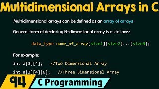 Introduction to Multidimensional Arrays [upl. by Limaj]