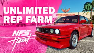 Earn MASSIVE REP with Low Level Cars NFS Heat UNLIMITED REP FARM [upl. by Eydie]