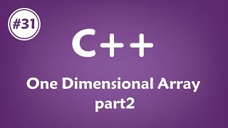 31 c  One Dimensional Array part 2 [upl. by Afatsom]