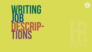 HR Basics Writing Job Descriptions [upl. by Eart]