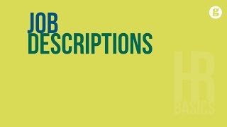 HR Basics Job Descriptions [upl. by Dowell]