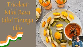 TRICOLOUR MINI RAVA IDLIS  TRICOLOR MINI IDLIS FOR INDIAS INDEPENDENCE DAY HOW TO MAKE RAVA IDLI [upl. by Normac190]