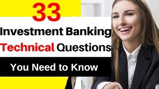 Investment Banking Technical Interview Questions [upl. by Ullyot]