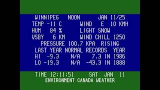 Winnipeg Weather Channel Archive  Jan 11th 2025 Part 1 [upl. by Helbonna]