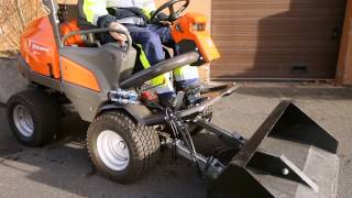 Husqvarna P 525D  how to attach utility bucket [upl. by Nesnej]