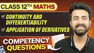 Continuity Differentiability amp Application Of DerivativesCompetency Based Questions ⚡  Class 12 [upl. by Mutat]