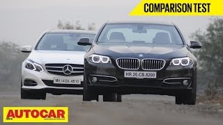 BMW 520d vs Mercedes Benz E250 CDi  Comparison Test  Autocar India [upl. by Lednem]