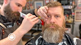 Shaving Tutorial By Traditional Old School Barber I Berkeley CA [upl. by Nikal199]