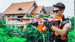 LTT Game Nerf War  Special Police Warriors SEAL X Skill Nerf Guns Fight Inhuman Group Street [upl. by Stanway]