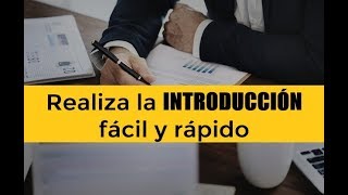 CÓMO HACER LA INTRODUCCIÓN DE UN TRABAJO DE INVESTIGACIÓN [upl. by Mehalick]