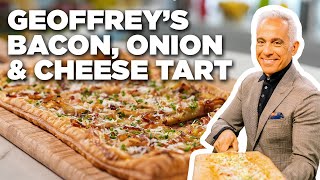 Geoffrey Zakarians Bacon Onion and Cheese Tart  The Kitchen  Food Network [upl. by Imena]