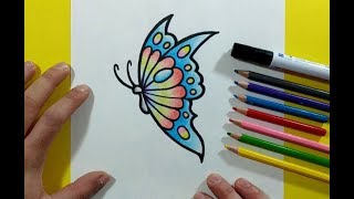 Como dibujar una mariposa paso a paso 17  How to draw a butterfly 17 [upl. by Handbook256]