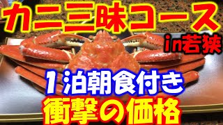 カニ三昧の宿 衝撃の価格 一人あたり約３杯 カニ刺し ゆでガニ 焼きガニ カニ味噌甲羅焼 カニグラタン カニ天ぷら カニすき 〆の雑炊 本当は教えたくない若狭のお宿 行政書士ライダーちゃんねる [upl. by Lobel]