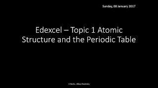 EDEXCEL Topic 1 Atomic structure and the periodic table REVISION [upl. by Sucramed]