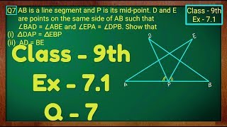 Class  9th Ex  72 Q 7 Triangles Maths NCERT CBSE [upl. by Jerman957]