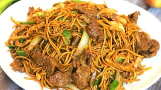 CHEAPER AND BETTER THAN TAKEOUT  Beef Lo Mein Recipe 牛肉捞面 [upl. by Farr312]