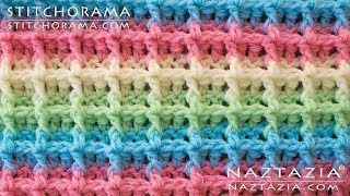 HOW to CROCHET WAFFLE STITCH  Stitchorama by Naztazia [upl. by Rosaline]