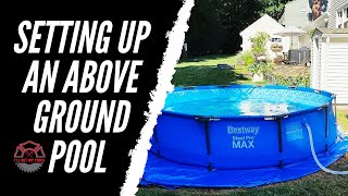 Setup a Bestway or Intex Above Ground Pool Filter Pump and Prep Ground [upl. by Pokorny]