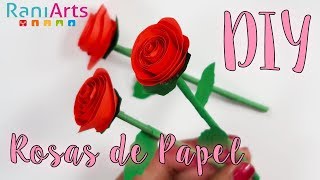 DIY  ROSAS DE PAPEL FÁCILES [upl. by Ateerys]