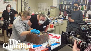 Conservators open time capsule found in Robert E Lee statue’s pedestal [upl. by Flinn]