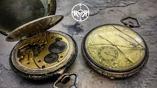 Restoration of an antique preWW2 pocket watch  100 year old Cyma 777  german empire silver case [upl. by Anahpos]