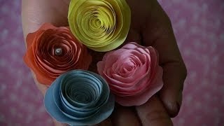 Como hacer Rosas de papel muy facil de hacer [upl. by Rumit886]