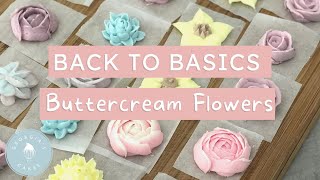 How to Pipe Buttercream Flowers  Piping tutorial  Georgias Cakes [upl. by Anileve]