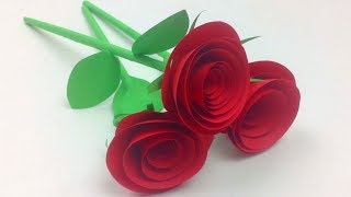 How to Make Small Rose Flower with Paper  Easy Paper Roses Flowers Step by Step  DIY Rose Of Paper [upl. by Nywnorb]