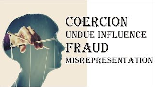 Coercion Undue Influence Fraud Misrepresentation  Indian Contract Act 1872  Law Guru [upl. by Doley]