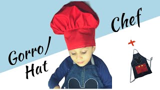 COMO HACER UN GORRO DE CHEF Mandil Mickey MouseMAKE A Chef Hat [upl. by Assirac549]