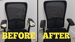 How to Fix Haworth Zody Office Chair Armrest  Easy diy project office [upl. by Nananne12]