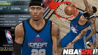 NBA 2K11 MyPLAYER  Creation Of DeShawn Harris 1st NBA Draft Combine Game [upl. by Aloeda]