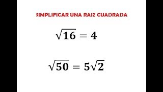 Simplificar una raíz cuadrada [upl. by Laing]