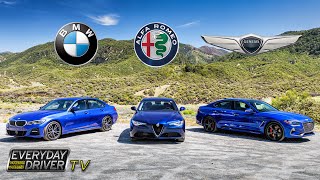 G70 vs Giulia vs 3 Series  Sports Sedan Blues  Everyday Driver TV Season 5 [upl. by Ariela567]