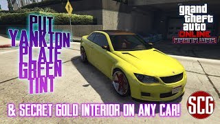 GTA 5 Online  HOW TO PUT YANKTON PLATE GREEN TINT ETC ON ANY CARBy SCG [upl. by Cormick]