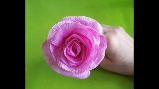 Cómo hacer Rosa de papel crepe fácil DIY Cómo hacer flores [upl. by Sanborn222]