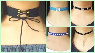 10 DIY Chokers  Easy and Cheap [upl. by Manouch]