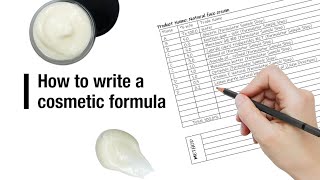 How to write a cosmetic formula [upl. by Amaryllis]