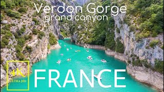 Verdon Gorge A Canyon in FRANCE in 4K Ultra HD  Kayak in Crystal Clear Water HikingDrone Tour [upl. by Ajay]