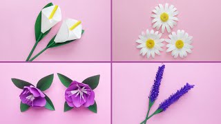 DIY  4 FLORES de papel  FLORES fáciles de hacer  Paper FLOWERS  Muy Lindas  Para Decorar 🎉😍 [upl. by Gnaw102]