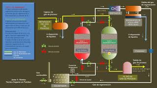 Animación 2D Deshidratación del gas natural por adsorción [upl. by Atiuqaj]