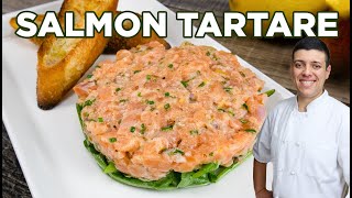 How to Make the Best Salmon Tartare  Easy Salmon Appetizer Recipe by Lounging with Lenny [upl. by Funda475]