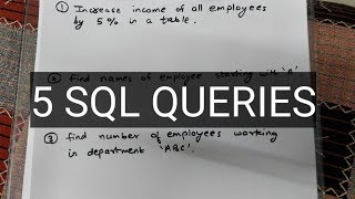 SOLVE 5 SQL QUERIES IN 5 MINUTES PART 1  MASTER IN SQL  SQL INTERVIEW QUESTIONS [upl. by Anolla203]